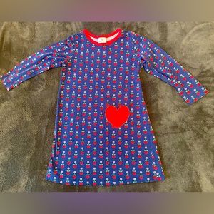 Florence Eiseman knit dress size 3T with heart pattern and heart pocket